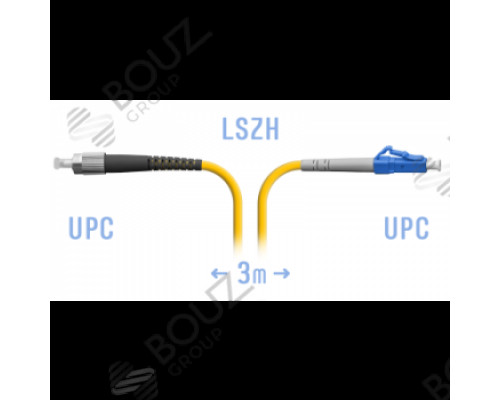 Патчкорд оптический FC/UPC-LC/UPC, SM, Simplex, 3 метра, LSZH 3мм