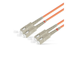 Комм. шнур оптический Hyperline, Duplex SC/SC, OM2 50/125, LSZH, 15м, Ø 2мм, серый хвостовик, цвет: оранжевый