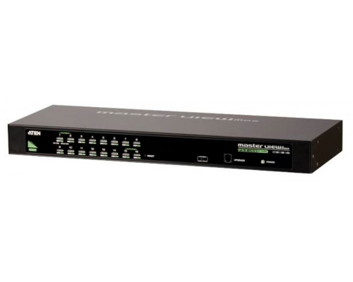Переключатель KVM Aten, Altusen, портов: 16 х SPHD-15, 44х161,3х437,2 мм (ВхШхГ), USB, PS/2, цвет: чёрный