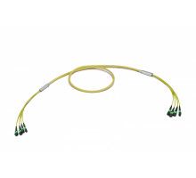 Комм. шнур оптический Eurolan, MTP/MTP, OS2 9/125, LSZH (нг(A)-HF), 100м, Ø 5,5мм, зелёный хвостовик, цвет: жёлтый