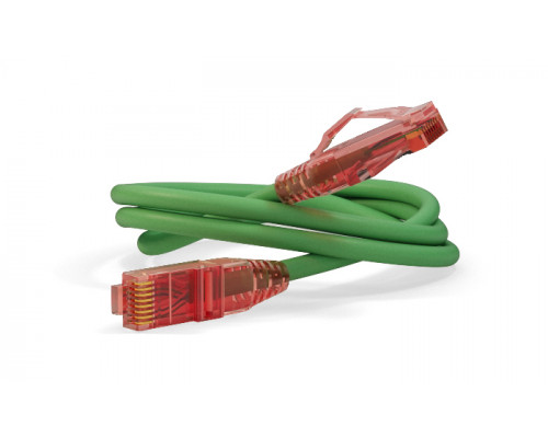 Шнур комм. Hyperline, кат. 5е, неэкр., U/UTP, RJ45/RJ45, LSZH, AWG24 1м, зелёный