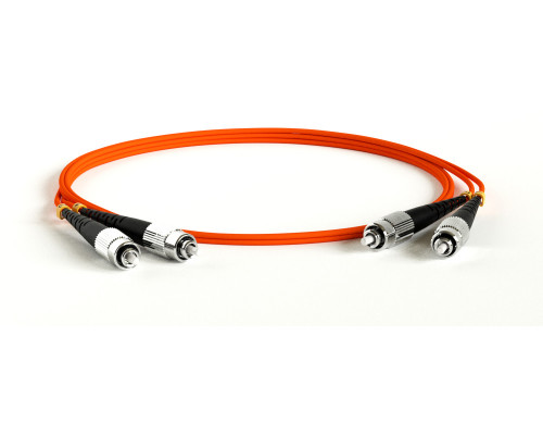 Комм. шнур оптический Hyperline, Duplex FC/FC, OM1 62,5/125, LSZH, 30м, Ø 2мм, чёрный хвостовик, цвет: оранжевый