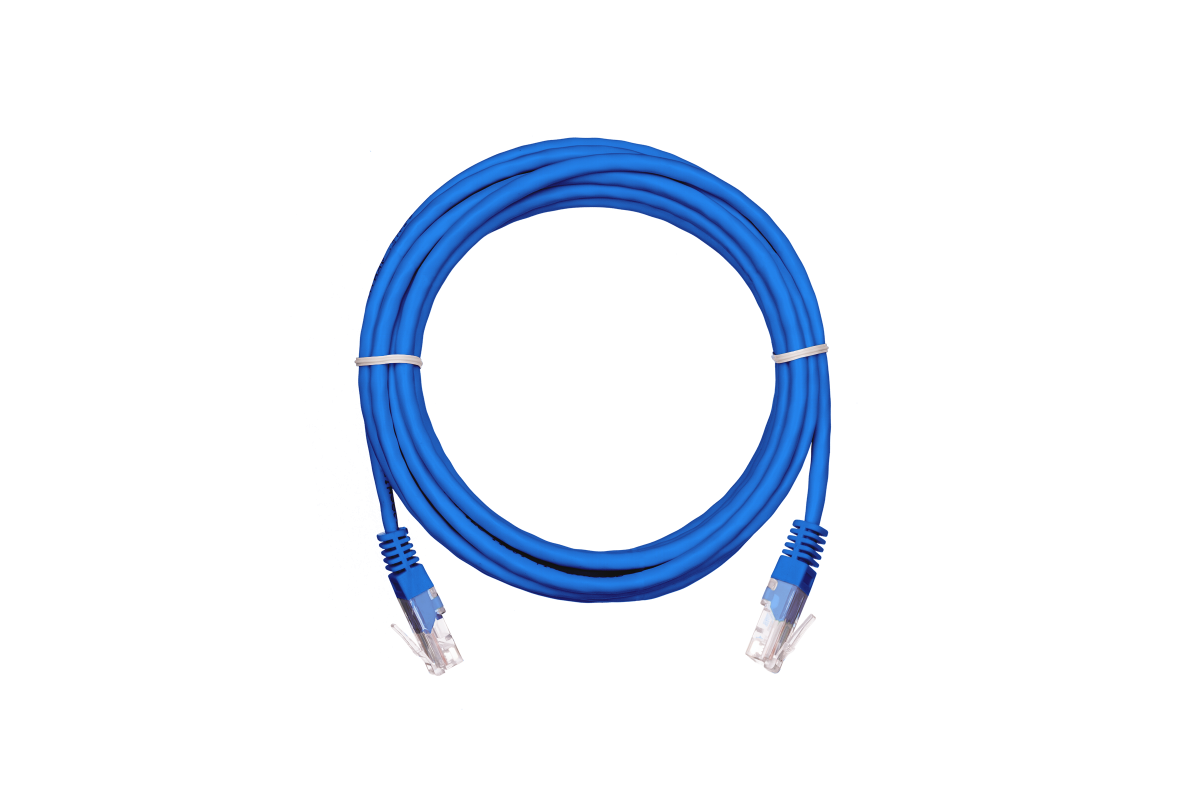 Шнур u. Патч-корд UTP 5.0М Blue. NETLAN EC-pc4ud55b-020-GY-10. Patch-Cord UTP-5e, 1м. Коммутационный шнур неэкранированный кат.5е.