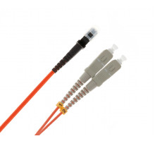 Комм. шнур оптический Hyperline, Duplex SC/MTRJF, OM2 50/125, LSZH, 1м, Ø 2мм, серый хвостовик, цвет: оранжевый