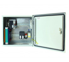 Шкаф уличный всепогодный укомплектованный настенный OSNOVO, IP66, корпус: сталь листовая, 400х400х210 мм (ВхШхГ), цвет: серый