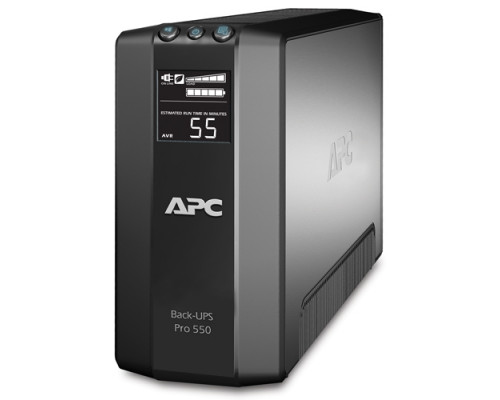 (Архив)ИБП APC Back-UPS Pro, 550ВА, линейно-интерактивные, напольный, 1 х АКБ: с акб, 91х310х190 (ШхГхВ), 230V,  однофазный, Ethernet, (BR550GI)