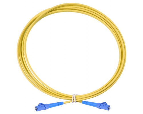 Комм. шнур оптический Eurolan Tight Buffer, Simplex LC/LC, OS2 9/125, LSZH (нг(A)-HF), 1м, синий хвостовик, цвет: жёлтый