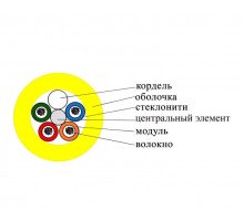 Кабель ВО Datarex Tight Buffer,  48хОВ, OS2 9/125, LSZH (нг(A)-HFLTx), Ø 8,6мм, барабан, универсальный, небронированный, цвет: жёлтый