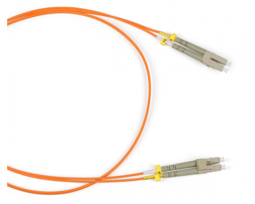 Комм. шнур оптический Hyperline, Duplex LC/LC, OM1 62,5/125, LSZH, 20м, Ø 2мм, серый хвостовик, цвет: оранжевый