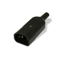 Вилка Hyperline, вилка IEC 60320 С14, 10А, для кабеля, разборная, цвет: чёрный