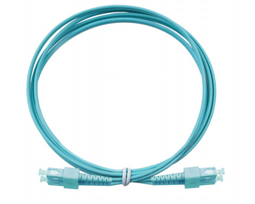 Комм. шнур оптический Eurolan Tight Buffer, Duplex SC/SC, OM3 50/125, LSZH (нг(A)-HF), 2м, бирюзовый  хвостовик, цвет: бирюзовый