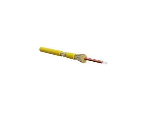 Кабель ВО Hyperline FO-DT-IN Tight Buffer,  4хОВ, SMF-28 9/125, HFLTx, Ø 4,9мм, внутри зданий, небронированный, цвет: жёлтый