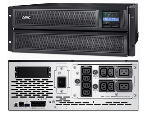 ИБП APC Smart-UPS, 3000ВА, линейно-интерактивный, в стойку, 432х483х178 (ШхГхВ), 230V, 4U,  однофазный, Ethernet, (SMX3000HV)