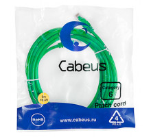Патч-корд Cabeus PC-UTP-RJ45-Cat.6-5m-GN Кат.6 5 м зеленый