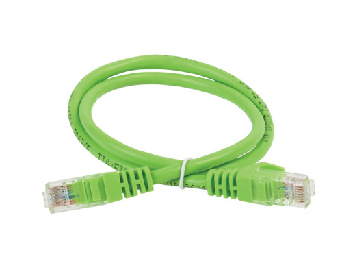 Шнур комм. ITK, кат. 6, неэкр., U/UTP, RJ45/RJ45, PVC, 1м, зелёный