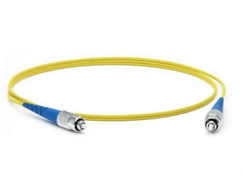 Комм. шнур оптический Hyperline, Simplex FC/FC (UPC), OS2 9/125, LSZH, 5м, Ø 2мм, синий хвостовик, цвет: жёлтый