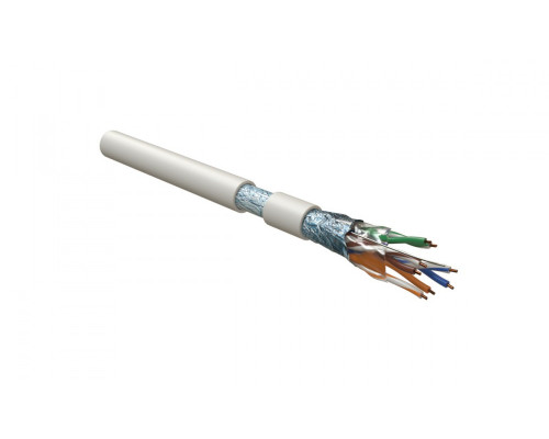 Кабель витая пара Hyperline FUTP4-C5E-S24-IN-LSZH, LSZH (нг(A)-HF), F/UTP, кат. 5е, проводник Ø 0,51мм, 305м, коробка, тип прокладки: внутри зданий, ц