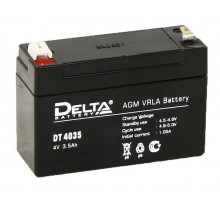 Аккумулятор для ИБП Delta Battery DT, 66х34х90 мм (ВхШхГ),  Необслуживаемый свинцово-кислотный,  4V/3,5 Ач, цвет: чёрный, (DT 4035)