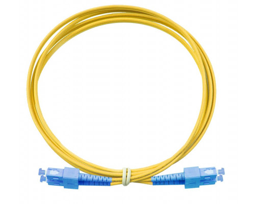 Комм. шнур оптический Eurolan Tight Buffer, Duplex SC/SC, OS2 9/125, LSZH (нг(A)-HF), 15м, синий хвостовик, цвет: жёлтый