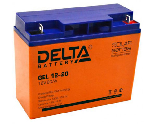 Аккумулятор для ИБП Delta Battery GEL, 167х77х181 мм (ВхШхГ),  необслуживаемый электролитный,  12V/20 Ач, цвет: жёлтый, (GEL 12-20)