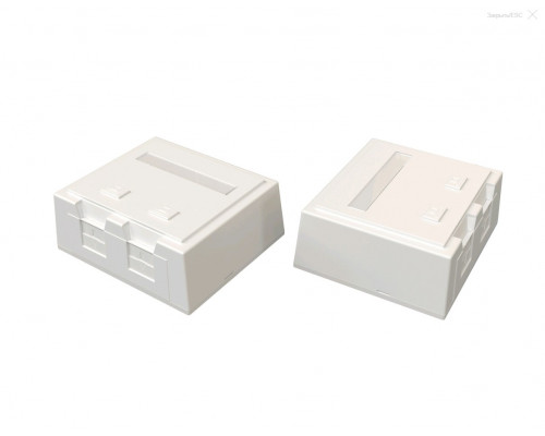 Коробка для наст. монтажа Hyperline SBB4, вводов: 1, Keystone, 28,5х61,5х59 мм (ВхШхГ), цвет: белый