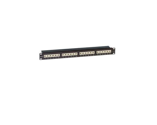 Комм. патч-панель DKC, 19", 1HU, портов: 24 х RJ45(8P8C), кат. 6A, универсальная, экр., цвет: чёрный, (RN6APPF241BK)