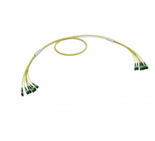 Комм. шнур оптический Eurolan, MTP/MTP, OS2 9/125, LSZH (нг(A)-HF), 50м, Ø 8,4мм, зелёный хвостовик, цвет: жёлтый