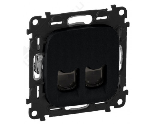 Розетка информационная Legrand Valena Allure, 2x RJ45, кат. 6, неэкр., внешняя, 51х58 мм (ВхШ), цвет: антрацит, (LEG.753953)