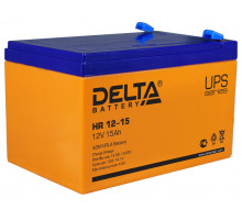 Аккумулятор для ИБП Delta Battery HR, 101х98х151 мм (ВхШхГ),  Необслуживаемый свинцово-кислотный,  12V/15 Ач, цвет: оранжевый, (HR 12-15)