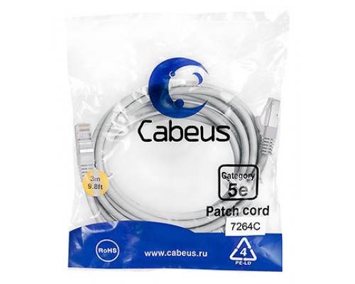 Патч-корд Cabeus PC-FTP-RJ45-Cat.5e-3m Кат.5е 3 м серый