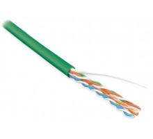 Кабель витая пара Hyperline UUTP4-C5E-S24-IN-PVC, PVC, U/UTP, кат. 5е, проводник Ø 0,51мм, 100м, тип прокладки: внутри зданий, цвет: зелёный