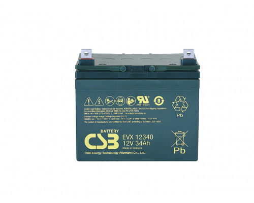Аккумулятор для ИБП CSB Battery EVX, 154,8х130х195 мм (ВхШхГ),  необслуживаемый свинцово-кислотный,  12V/34 Ач, (EVX 12340)