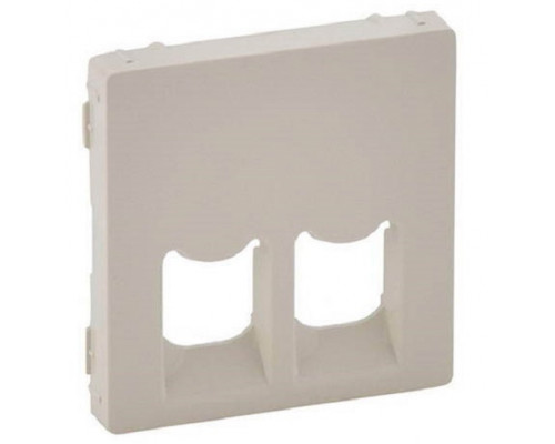 Лиц. панель розеточная Legrand Valena Life, 2х RJ45, 58х51 мм (ВхШ), плоская, для розетки RJ45, цвет: слоновая кость (LEG.755421)