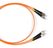Комм. шнур оптический Hyperline, Duplex FC/FC, OM2 50/125, LSZH, 1м, Ø 2мм, чёрный хвостовик, цвет: оранжевый