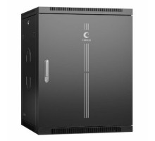 Cabeus SH-05F-15U60/60m-R-BK Шкаф телекоммуникационный настенный 19" 15U 600x600x769mm (ШхГхВ) дверь металл, цвет черный (RAL 9004)