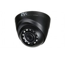 Аналоговая видеокамера RVI, купольная, помещение, 2Мп, 1/2,7’, 1920х1080, 25к/с, ИК, AHD; CVBS; CVI; TVI, об-в:2,8мм, чёрный, RVi-1ACE200 (2.8) black