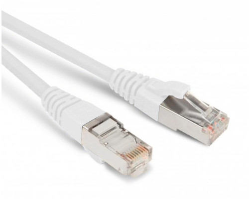 Шнур комм. Hyperline, кат. 6, экр., SF/UTP, RJ45/RJ45, LSZH, AWG26 0.5м, белый