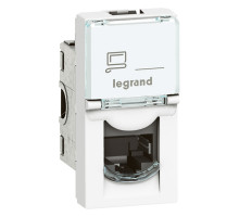 Розетка в сборе Legrand LCS2, 1x RJ45, кат. 6, экр., упаковка: 10 шт, цвет: белый, (LEG.076563)
