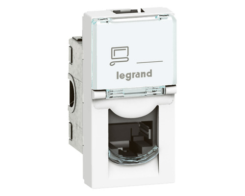 Розетка в сборе Legrand LCS2, 1x RJ45, кат. 6, экр., упаковка: 10 шт, цвет: белый, (LEG.076563)