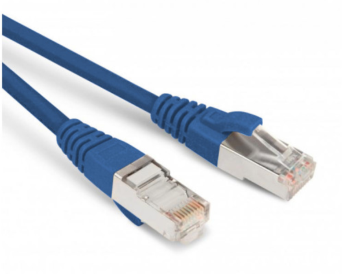 Шнур комм. Hyperline, кат. 5е, экр., SF/UTP, RJ45/RJ45, LSZH, AWG26 2м, синий
