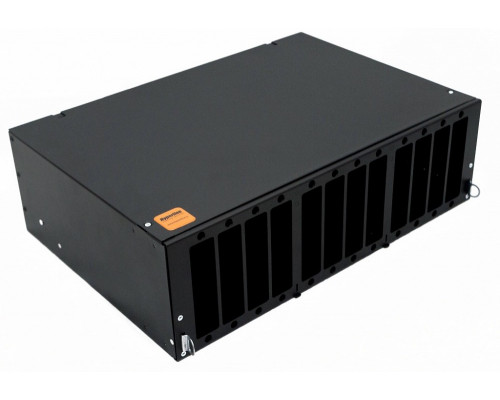 Бокс оптический Hyperline  FO-19V, портов: 96, FC, ST, SC, duplex LC, 3U, 132х430х298 мм (ВхШхГ), цвет: чёрный, (FO-19V-3U-12xSLT-W130H30-96UN-BK)
