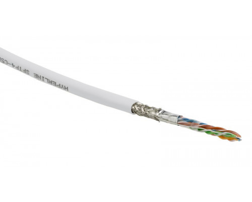 Кабель витая пара Hyperline SFUTP4-C5E-S24-IN-PVC, PVC, SF/UTP, кат. 5е, проводник Ø 0,51мм, 305м, тип прокладки: внутри зданий, цвет: белый