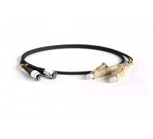 Комм. шнур оптический Hyperline, Duplex FC/LC (PC/PC), OM2 50/125, LSZH, 2м, Ø 2мм, бежевый хвостовик, цвет: чёрный