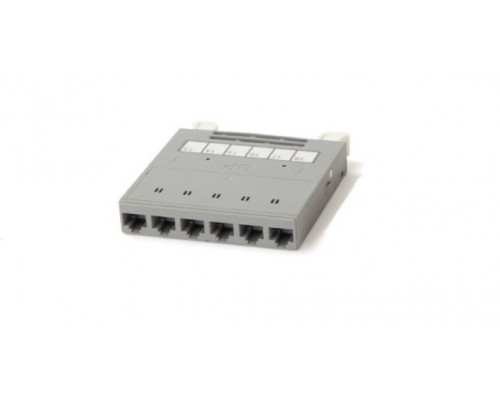 Кассета Hyperline, портов: 6 х RJ45, кат. 6, экр., цвет: сталь, (PPTR-CSS-1-6xRJ45-C6-SH-STL)