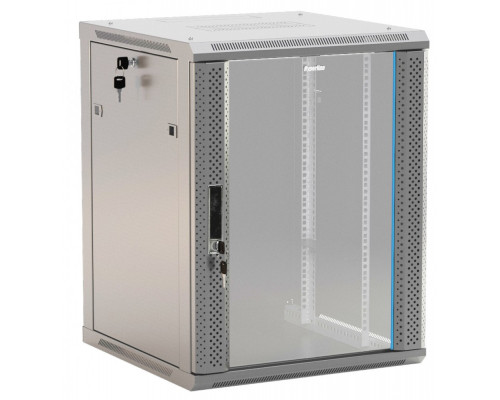 Шкаф телекоммуникационный настенный Hyperline TWB, 19", 18U, 908х600х600 мм (ВхШхГ), дверь: стекло, разборный, цвет: серый