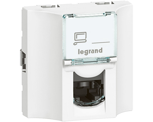 Розетка проходная Legrand LCS2, 1x RJ45, кат. 5е, неэкр., упаковка: 10 шт, цвет: белый, (LEG.078620)