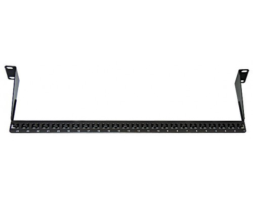 Организатор комм. шнуров Lanmaster, 19&quot;, 1HU, 31х100 мм (ВхГ), горизонтальный, на 24 порта, только с патч-панелями LANMASTER модели 2010 года, цвет: ч