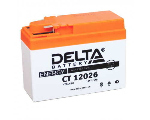 Аккумулятор для ИБП Delta Battery CT, 86х50х115 мм (ВхШхГ),  необслуживаемый свинцово-кислотный,  12V/2,5 Ач, (CT 12026)
