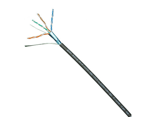 Кабель витая пара BNH, LSZH-UV (нг(A)-HF), F/UTP, кат. 5е, проводник Ø 0,51мм, 305м, катушка, тип прокладки: снаружи зданий, цвет: чёрный