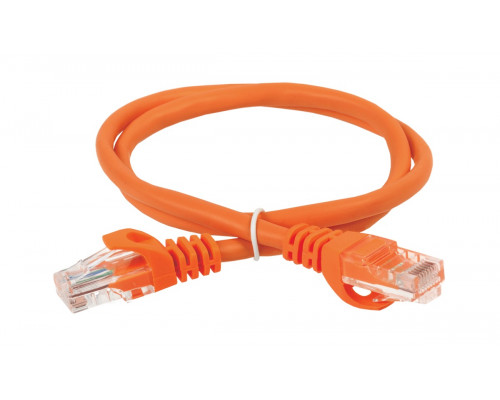 Шнур комм. ITK, кат. 5е, неэкр., U/UTP, RJ45/RJ45, PVC, 1м, оранжевый